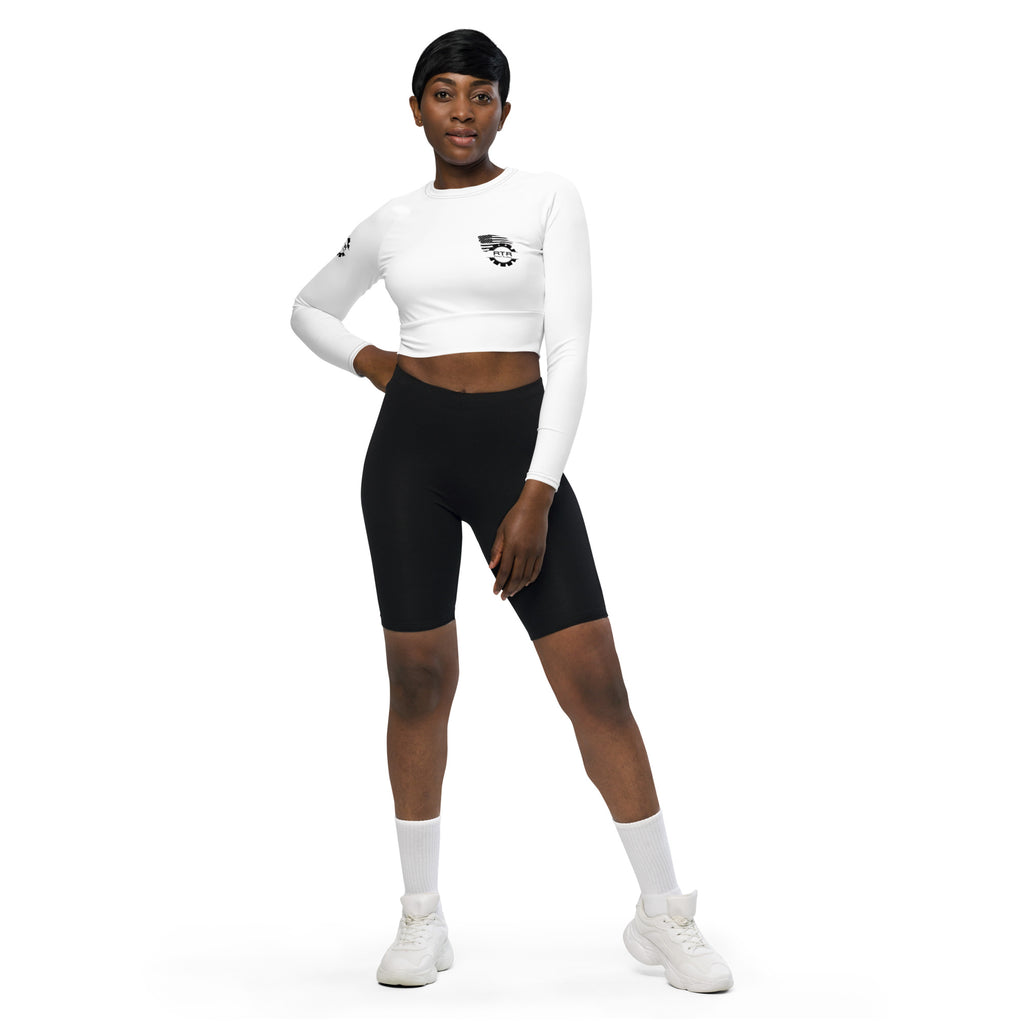 RTR Flag Ride Free, Thanks To The Brave Women's Long-sleeve Crop Top