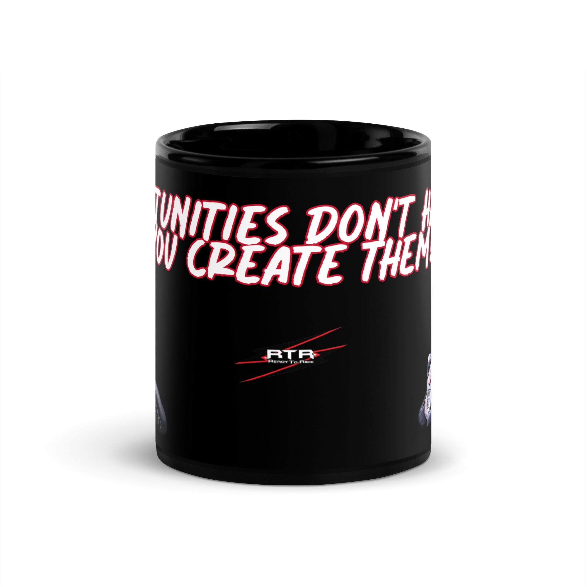 Opportunities Black Glossy Mug