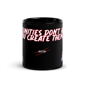 Opportunities Black Glossy Mug