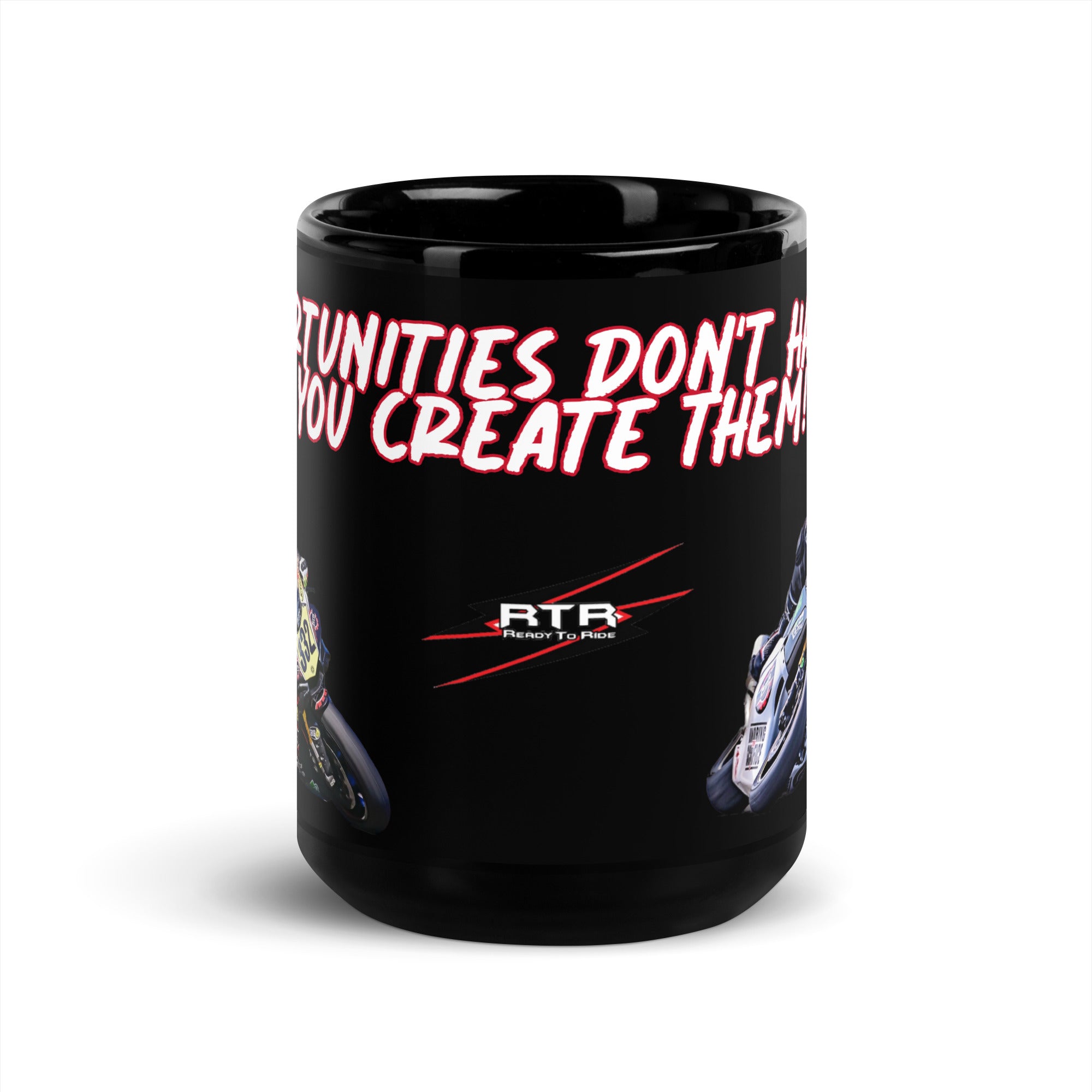 Opportunities Black Glossy Mug