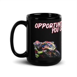 Opportunities Black Glossy Mug