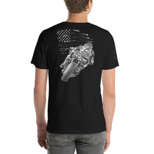 Load image into Gallery viewer, RTR Flag Ride Free, Thanks To The Brave Unisex t-shirt
