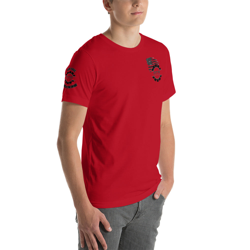 RTR Flag Ride Free, Thanks To The Brave Unisex t-shirt